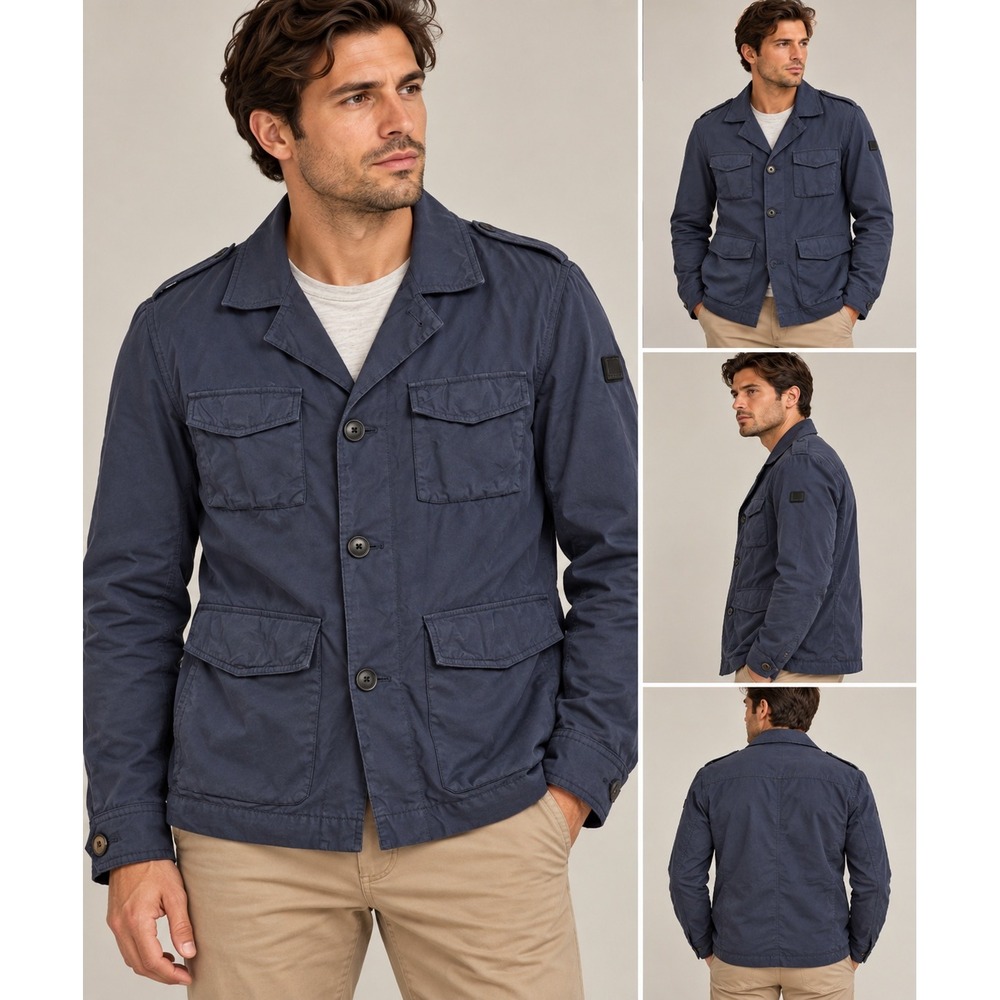 BOSS Hugo Boss Orange Oricky-W Navy Military Utility Field Jacket 42Rh